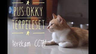 Pus Okky Terpeleset dan terekam CCTV