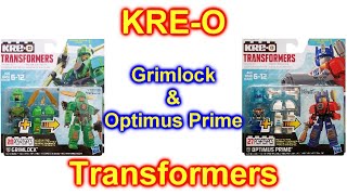 KRE-O Transformers Optimus Prime & Grimlock Open and Build