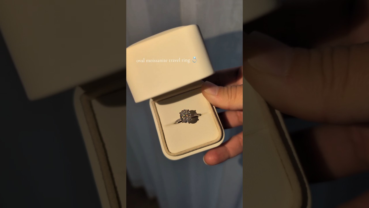 Sparkle anywhere with our Oval Moissanite Ring, the perfect premium travel ring for every adventure