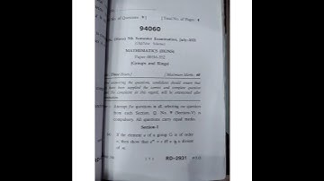 MDU BSc maths honours 5 th semester groups and rings 2021