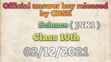Answer key of Science #JSK1 Class 10 | CBSE | TERM 1 | COLORS OF FOOD AND LIFE