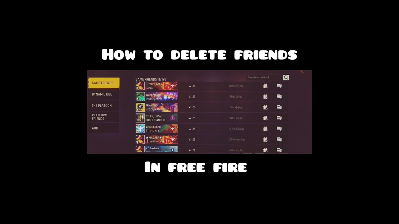 How 👍to delete friends in free fire