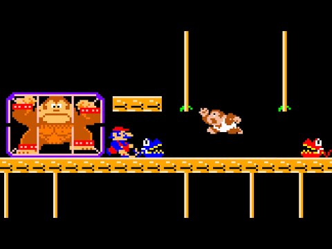 Donkey Kong JR (аркадная версия) 1982 года выпуска регион Японский - полное прохождение.