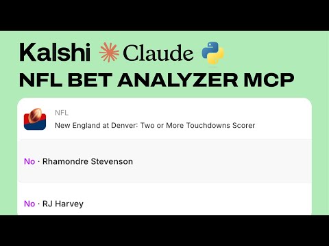I Connected Claude to NFL Prop Bets on Kalshi (and actually won)