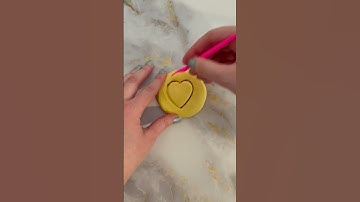 Squid Game Heart air dry clay dalgona cookie #shorts #squidgamedalgona #airdryclay