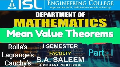 Mean value theorems | Rolle