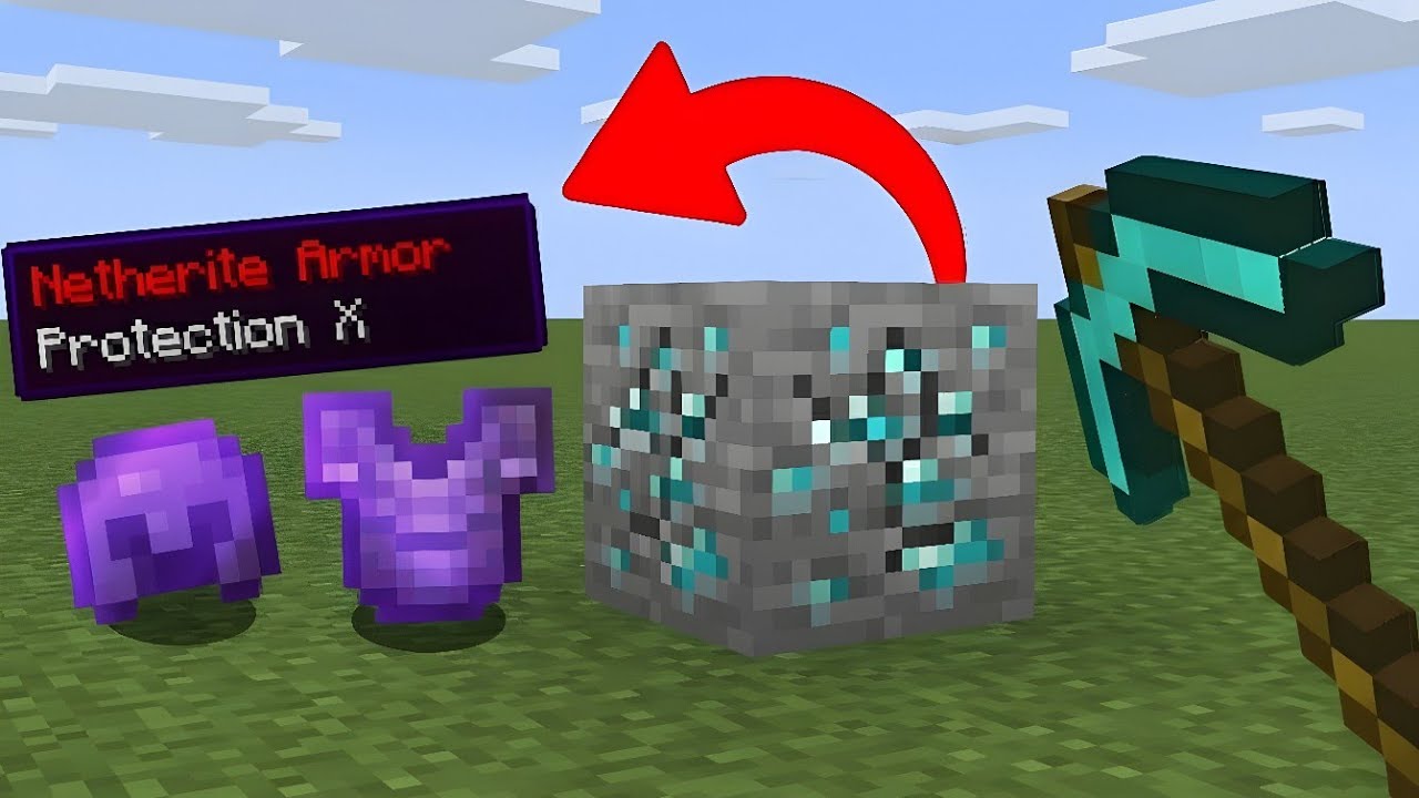 Minecraft, But Ores Drop OP ITEMS !!