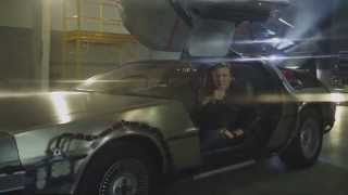 Dolph Lundgren time traveling in Back to the Future Delorean