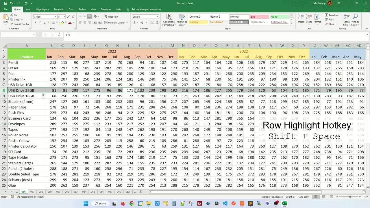 what-is-the-shortcut-key-to-highlight-a-row-in-excel-excel-tips-and