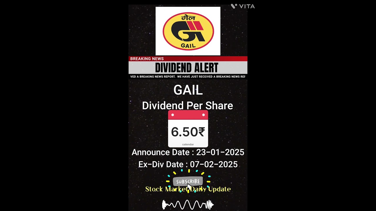 Gail Share Dividend update Jan 25 6.50 ₹ 