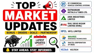 🔥 Bonus Share, Mega Orders & Strategic Deals | RVNL, HFCL, Waaree, RailTel, HCLTech Market Updates|