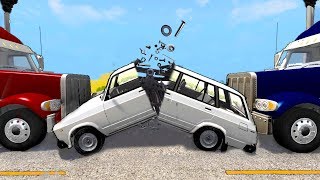 ТЕСКИ СМЕРТИ! СЕМЬЯ В ЧЕТВЕРКЕ ПОПАЛА МЕЖДУ ФУР | BeamNG.drive