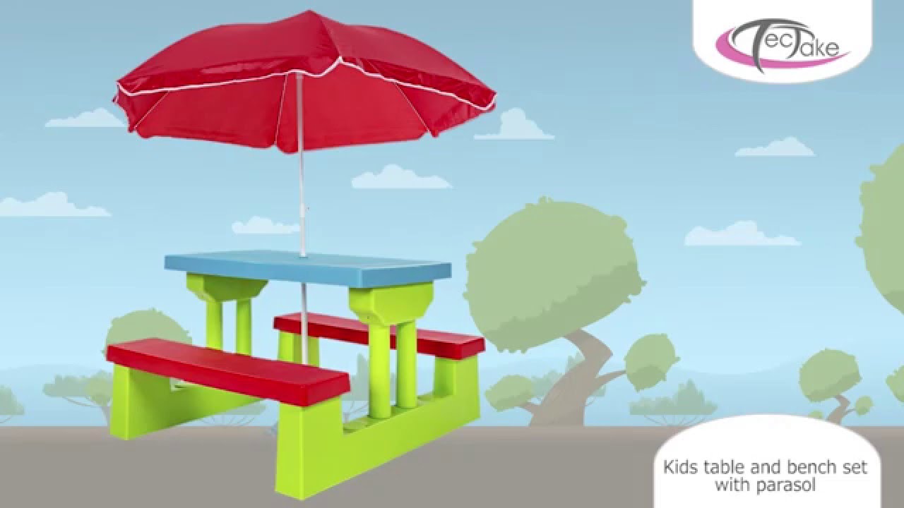 kids table and bench set