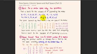 4.7 Row Space, Column Space and Null Space Part 3