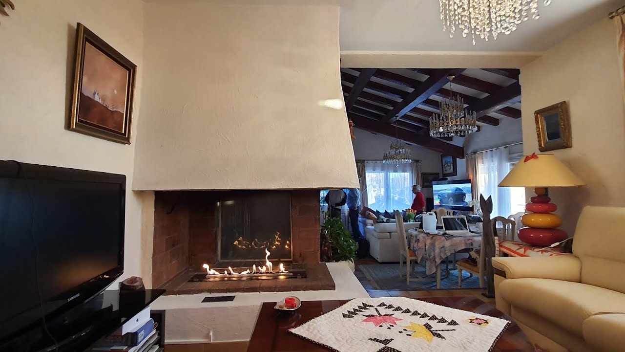 Bruleur ethanol encastré dans une cheminée existante