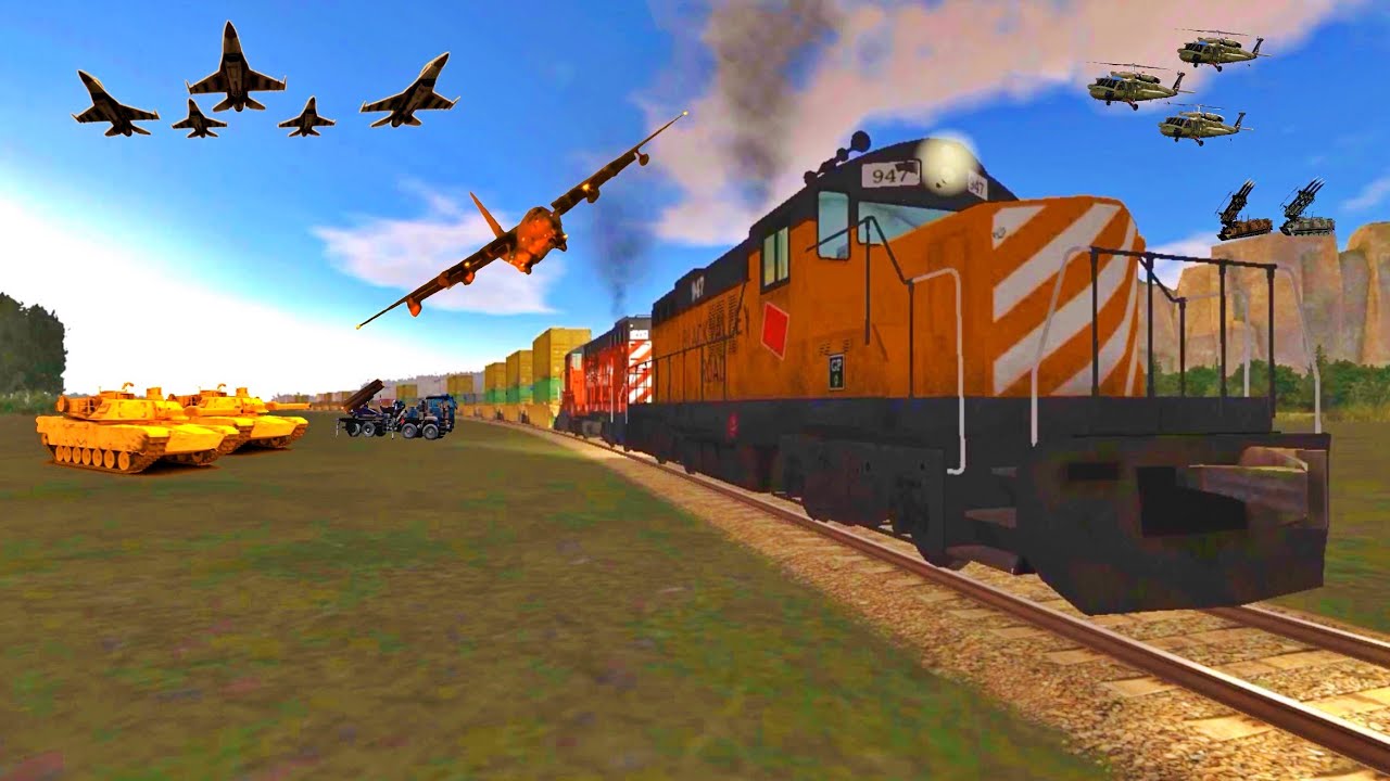 HUGE WAR IN TRAIN AND RAIL YARD SIMULATOR | PART-1 | WORLD WAR III | MADE UP STORIES