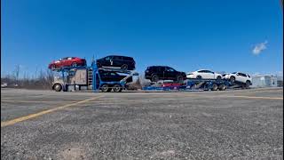 Time Lapse of Car Hauler Loading The Truck