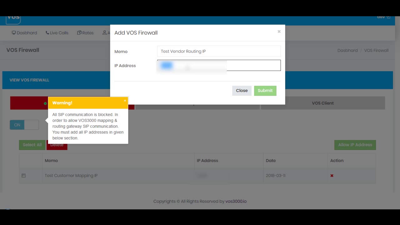 How to  configure Firewall in VOS3000 Web V3.0