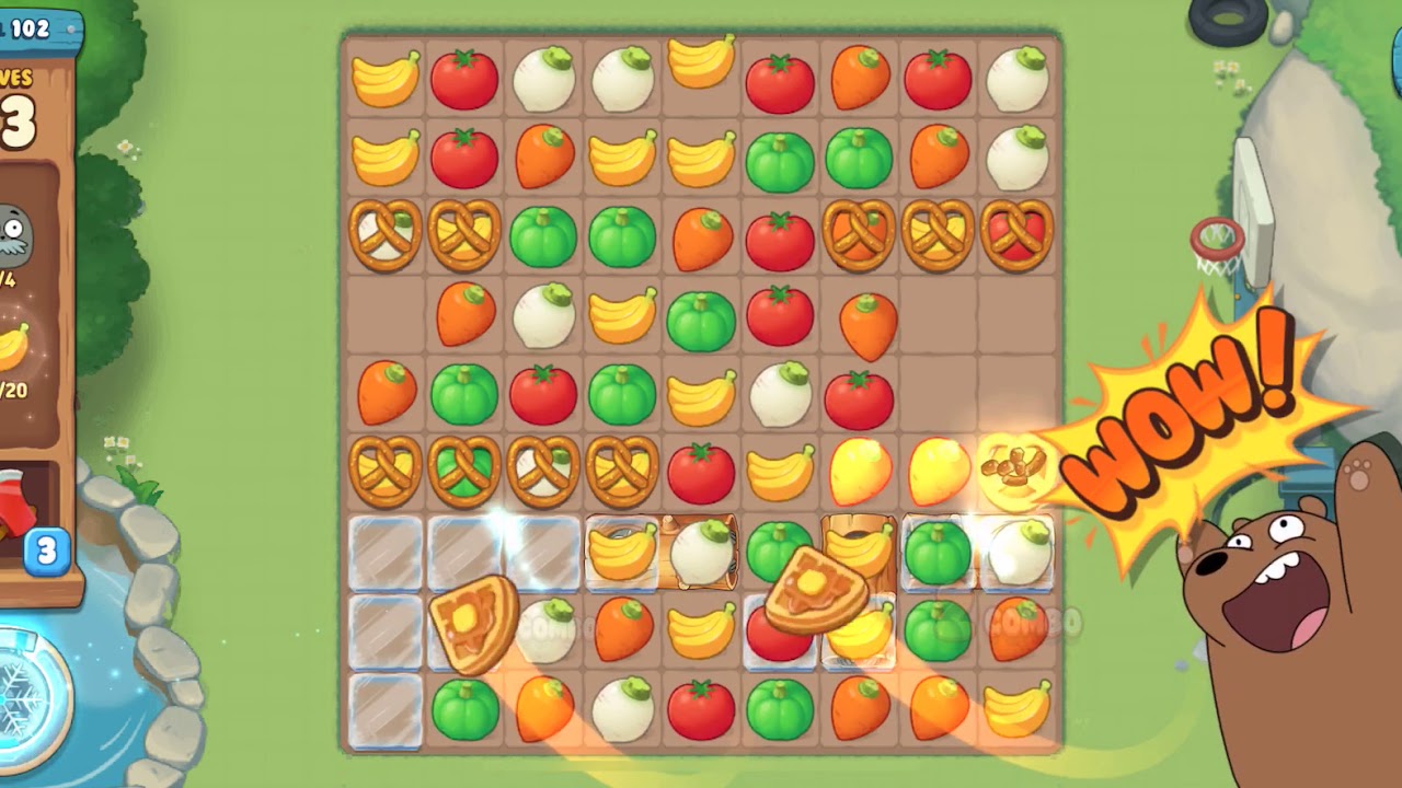 [Gameplay] We Bare Bears Match3 - Level 102 (No Boosters)