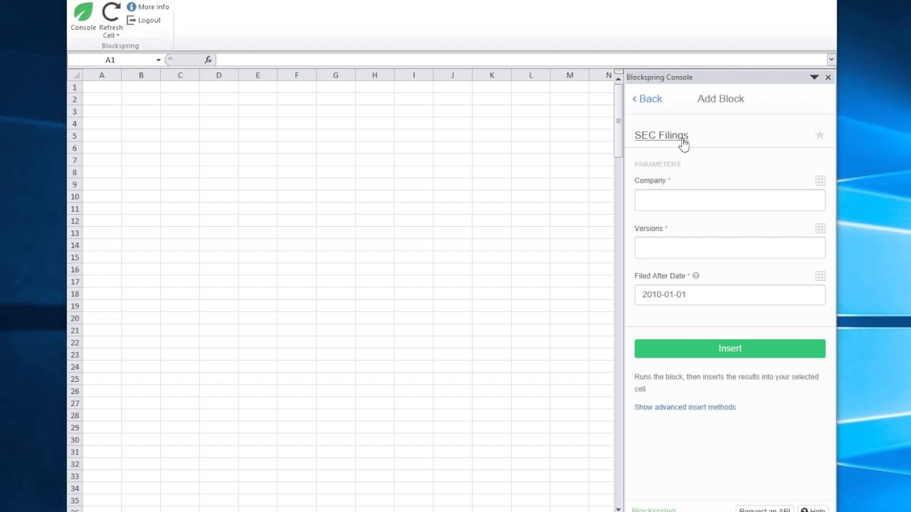 SEC Filing Data with Blockspring - YouTube