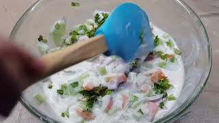 Chatni recipe | رائتہ بنانے کا اصل طریقہ | Mix Vegetables Raita Recipe | raita recipe for biryani screenshot 3