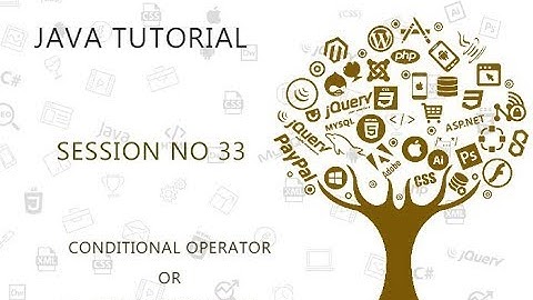 JAVA TUTORIAL  33   CONDITIONAL OPERATOR OR TERNARY OPERATOR