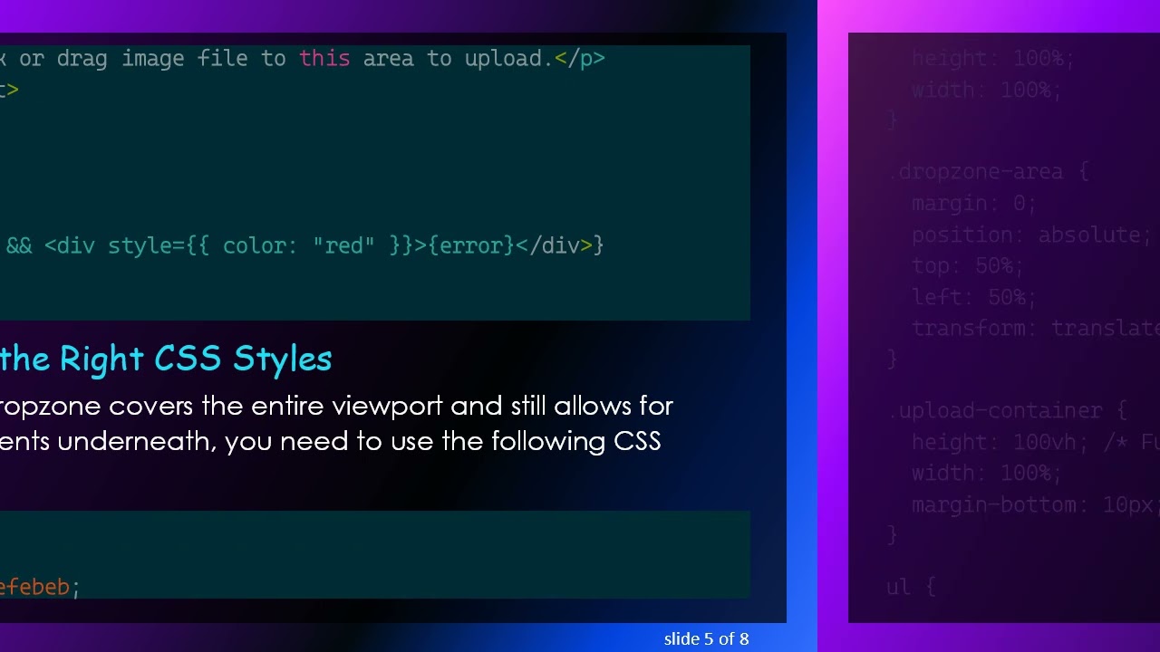 Implementing a Fullscreen React-Dropzone with Click-Through Capability