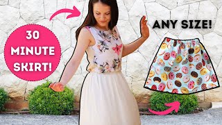 How to sew a gathered skirt in 30 minutes  QUICK and EASY tutorial!