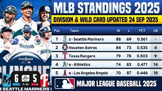 Mlb Standings Today Mlb Standings 2025 Wild Card Race Heating Up As Of 24 Sep 2025