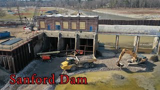Sanford Dam Dewatering! - Powerhouse Work Started - Park Update - Drone - Dam Collapse