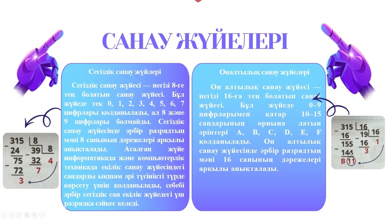 Сегіздік және оналтылық санау жүйелері