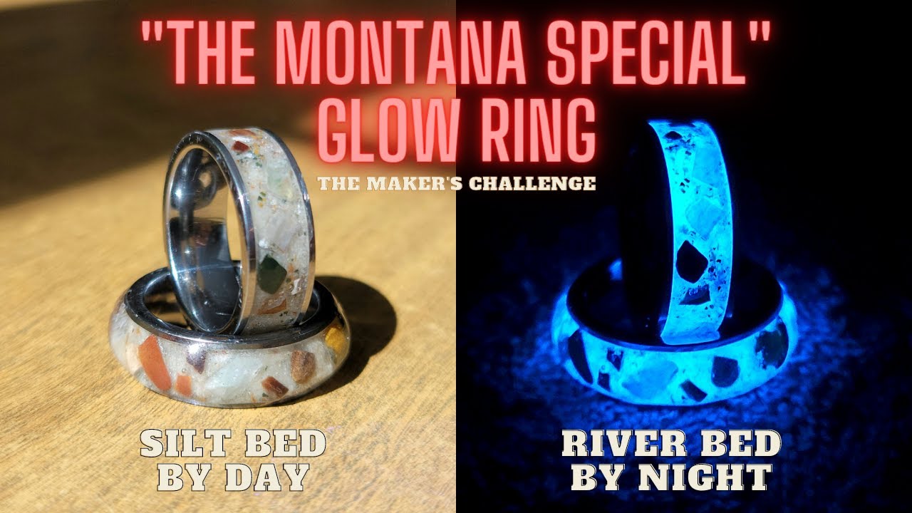 Meetvii Vintage Luminous Glow Ring Glowing In The Dark Jewelry for Women  Men Stainless Steel Magic Forest Dark Resin Finger Ring