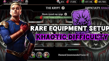 Best Rare Equipment Setup (Power Gen.+ Sneak A+ Shield Break) For Khaotic Krypt Difficulty MK Mobile