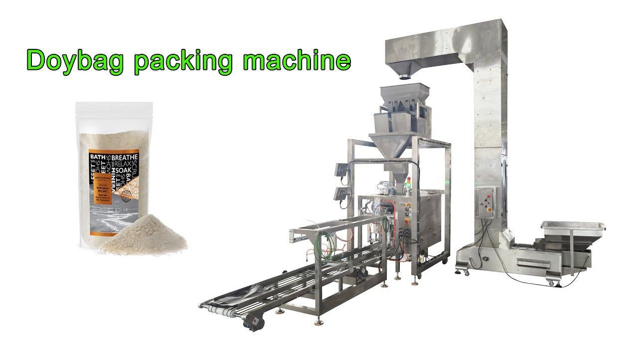 Automatic 8kg doybag bath salt packing machine, 5 - 6 bags per minute