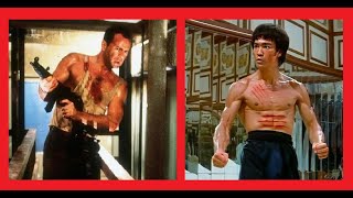 Bruce Willis & Bruce Lee - Both fight against a bunch of BAD GUYS,  who tried to AMBUSH them