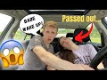 PASSING OUT WHILE DRIVING PRANK ON BOYFRIEND! *Almost Crashed*