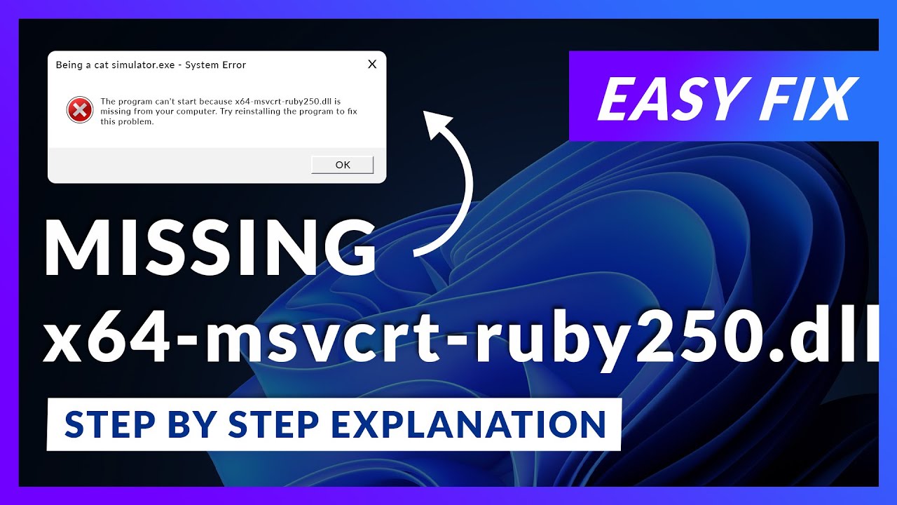 x64-msvcrt-ruby250.dll Error Windows 11 | 2x FIX | 2023 - YouTube