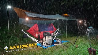 I Camp When Rain Never Stops - Fall Asleep So Cozy Heavy Rain Camping With Unique Shelter