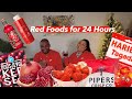 We only ate Red foods for 24 hours| This was super fun🍎🍇🍓🍒🍉🌶🍅 | Jennyfer Ross❤️