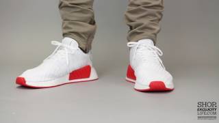 nmd r2 white red