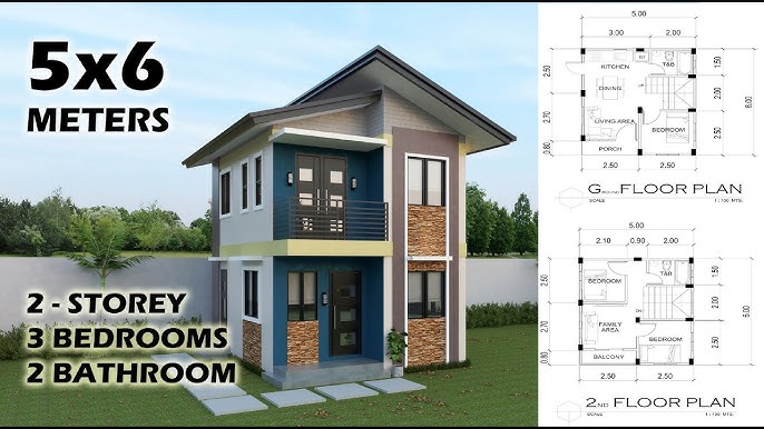 Small Two Storey House Design | 36 Sqm Per Level | 3 Bedrooms | 2 Living | 2  Toilet | Balcony |Porch - Youtube