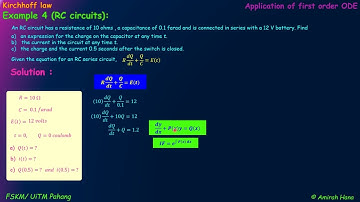 4.5.2d Kirchhoff Law (RC circuit) Example 4