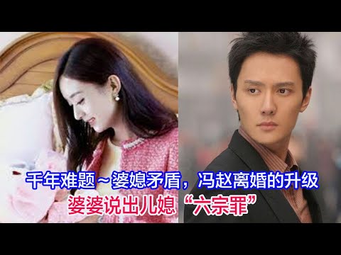 千年难题～婆媳矛盾，冯赵离婚的升级，婆婆说出儿媳“六宗罪”