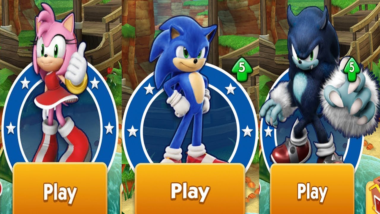 Sonic Dash - Movie Sonic vs Amy vs Werehog - All Characters Unlocked - Andr...
