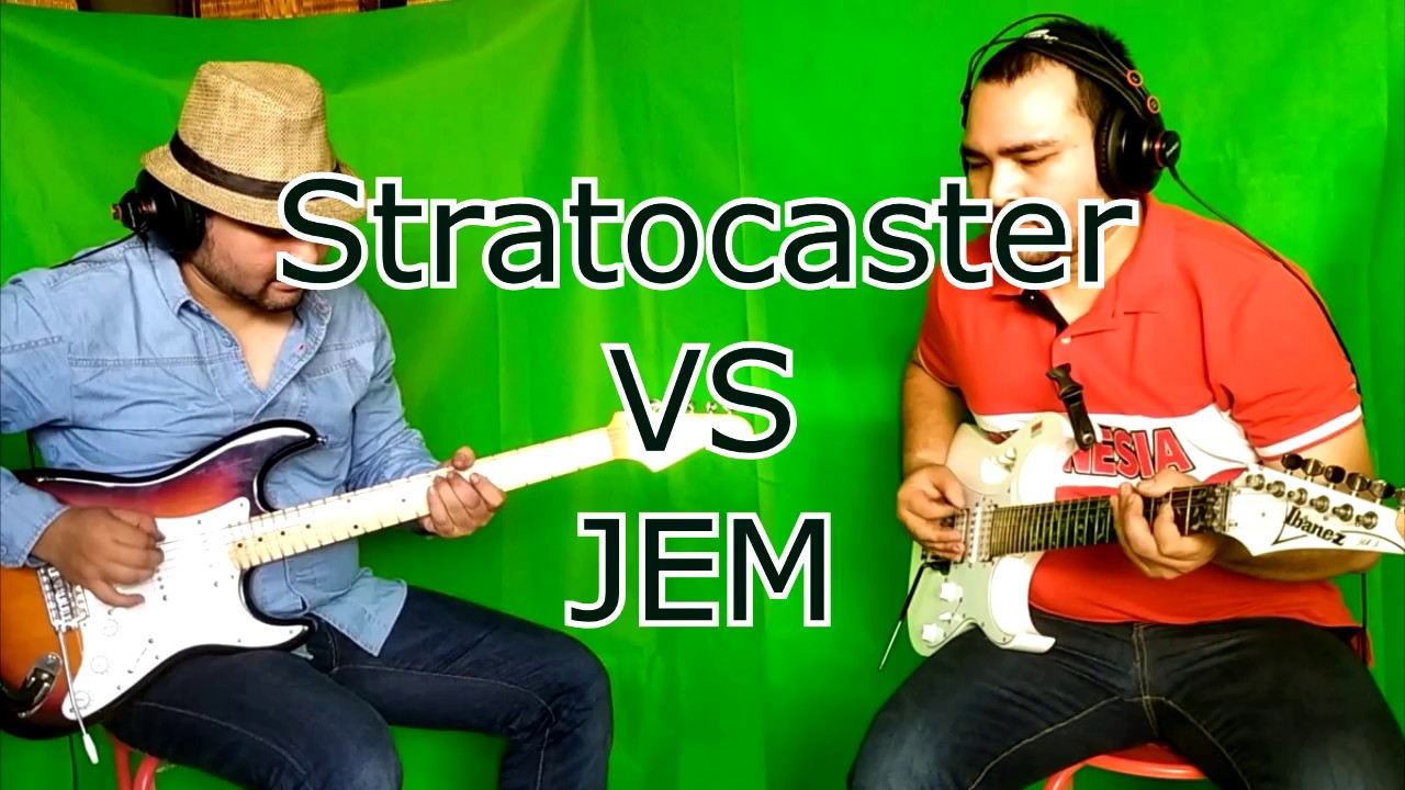 Stratocaster vs ibanez Jem jr YouTube