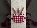 【かぎ針編み】ギンガムチェックの巾着編んでみた❤️🩷 #巾着 #編み物 #かぎ針編み #crochet #ギンガムチェック