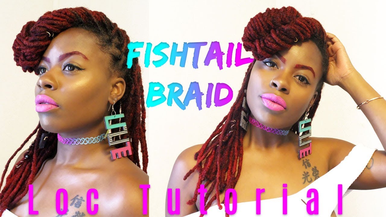 Fishtail Braid Loc Updo Bun YouTube