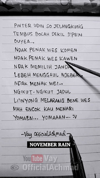 Guns N' Roses - November Rain | Yang Ku Dengar #lirikparodi
