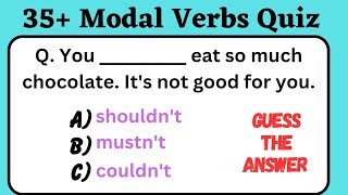 Modal Verbs Multiple Choice Quiz English Grammar Test l #englishgrammar