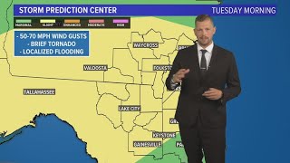 Another wave of strong to severe storms Tuesday morning